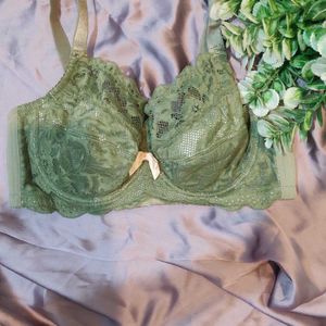 green fancy bra