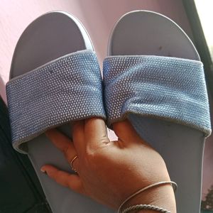 FITFLOP Women's Blue Slides/Flats