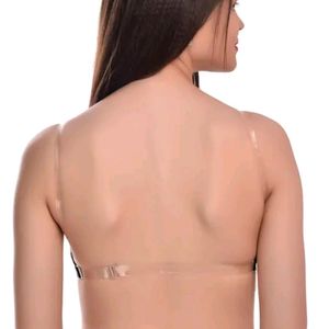 backless Transparent Padded Bra Hosiery Fabric