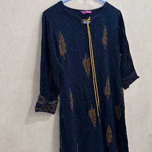 Libas Navy Blue A Line Kurta