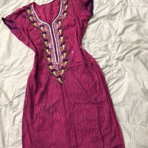 Embroiderd pink kurta