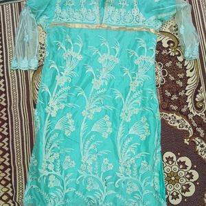 Embroidered Kurti+Salwar+Dupatta