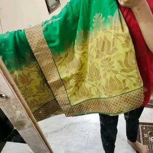 Simple ,Light Weight Green Saree