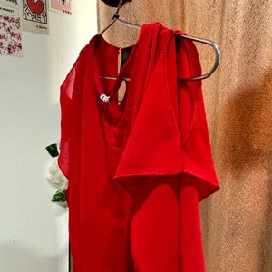 Red Casual/party Wear Ballon Top