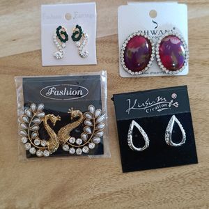 Combo Earings And Studs - 4 Pairs