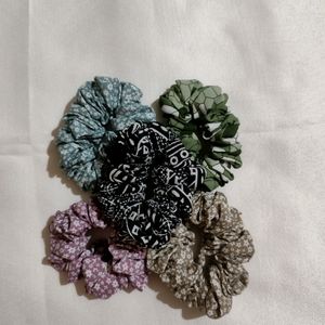 Printed Scrunchies Combo Pack Of 5