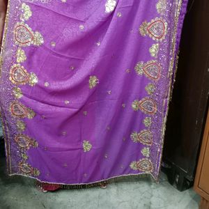 Purple Heavy Work Dupatta