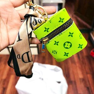 Mini Storage Pouch With Keychain - Random Colors