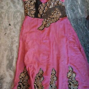 Anarkali Pink Chudi Suit