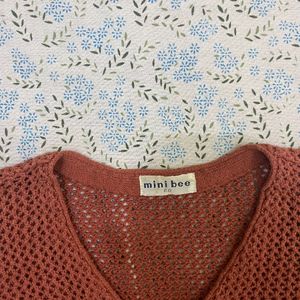 Rust Mini Bee Cardigan Top