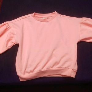 Girls Pink full puff sleeve top