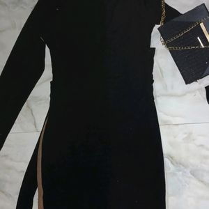 Black And Nude Bodycon Dress