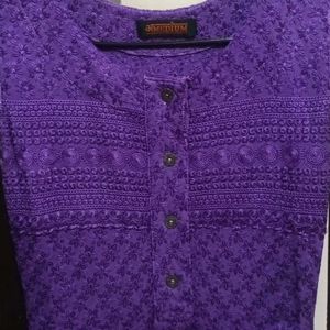 Lavender Chikankari Kurta Set