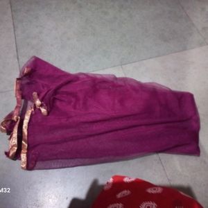 Purple Color Gown With Pajama And Dupatta