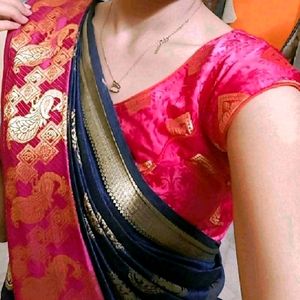 banarasi silk saree with designer blouse