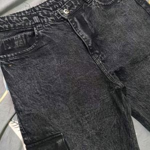 Black Shade Straight Jeans (6 Pocket)