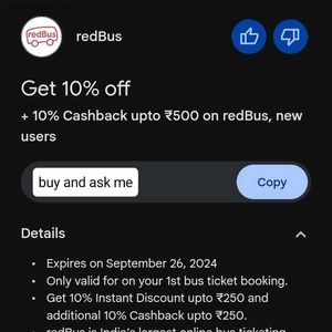 redBus Get 10% off (New User)