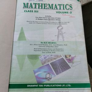 RD SHARMA 12TH MATHEMATICS BOOK