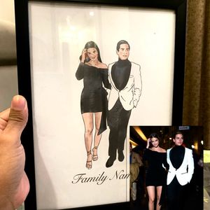 Cute Custom Family Portrait In Frame