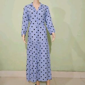 Korean Button-down Lavender Dress