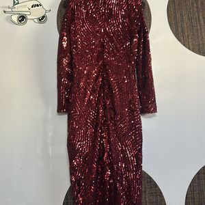 Sequins Midi Maroon/wine Color