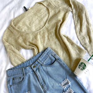 H&M Shinny Knitted Pullover Top