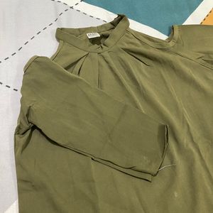 Olive Green Cold Shoulder Top