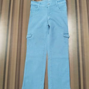 V-16 Size-32 Cargo Straight Women Denim Jeans