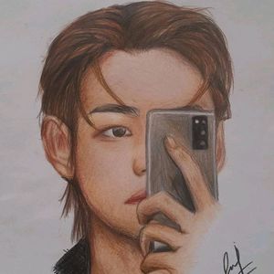 BTS KIM TAEHYUNG DRAWING ( photograph print !)