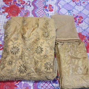 New Gown Beige Colour Bottom With Dupatta Set 🥰👌