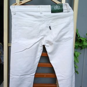 New White  Cotton Jins