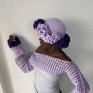 Crochet Ruffle Hat And Shrug