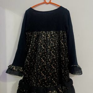 Girls Midi Cute Velvet Frock