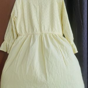 Lemon Yellow Short Schiffili Dress