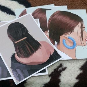 6 Peice Hair Clip Packing Cards