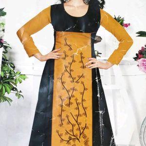 Kurti khadi 1 piece embroidery two shade designNav