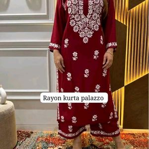 Beautiful Chikankari Kurti Plazo ❤️