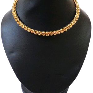 Crystal Rhinestone Gold Plated Brass Necklace