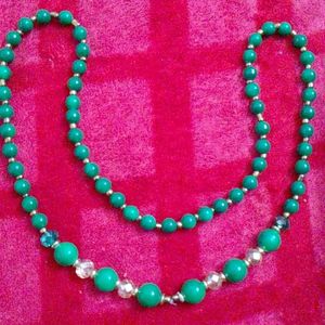 Beautiful Green Glass Pearls Mala