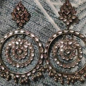 Large Traditional Oxidised Earrings