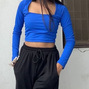 Blue Crop Top