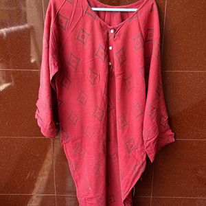 Hot Red Cotton Kurti