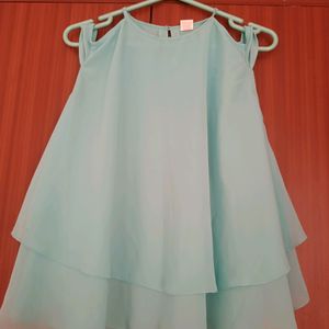 Turquoise Blue Multilayer Frill Top