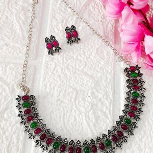 Multicolor Oxidized Choker Set