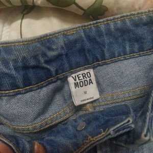 vero moda, blue denim shorts