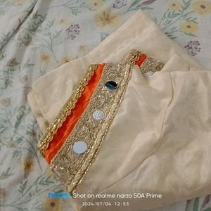 Real Mirror Work Saree With Steel