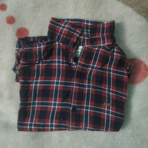 Men Check Shirt Red & Black (M)