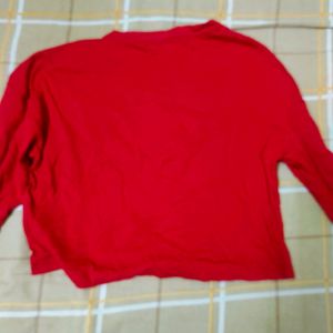 Red AMORE croptop With Buttons From West side