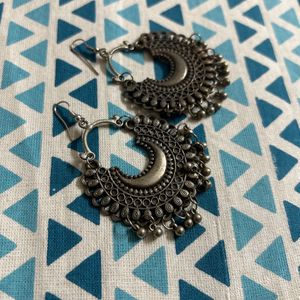 Oxidised Silver Chandballiyan Jhumki