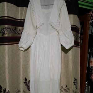 Vintage Corset White Midi Dress